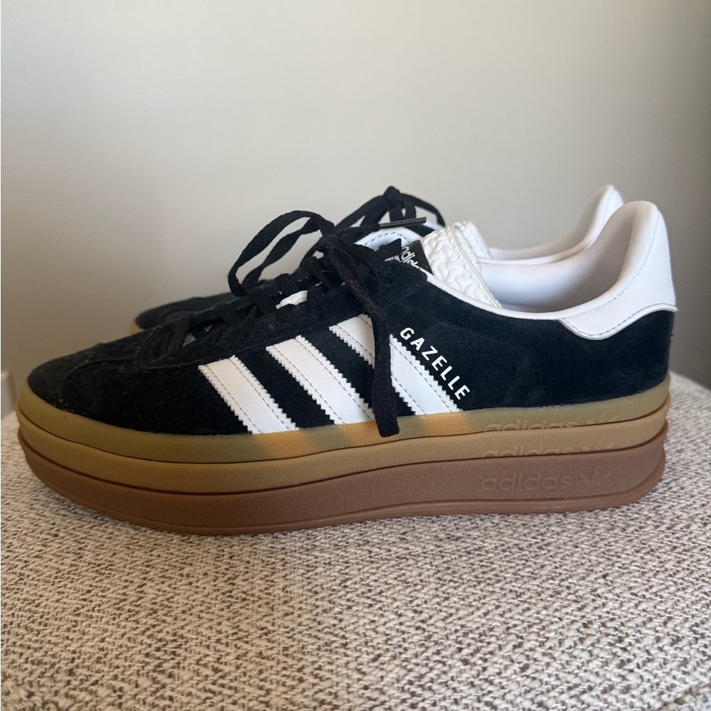 Adidas Gazelle Women's Black, White, and Brown Sneakers